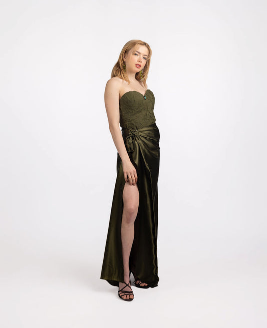 The green wrap dress